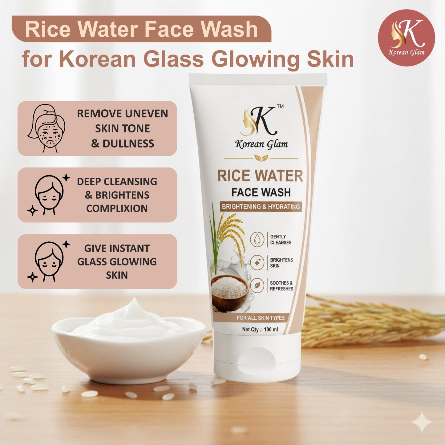 Rice Water Moisturiser for glowing skin