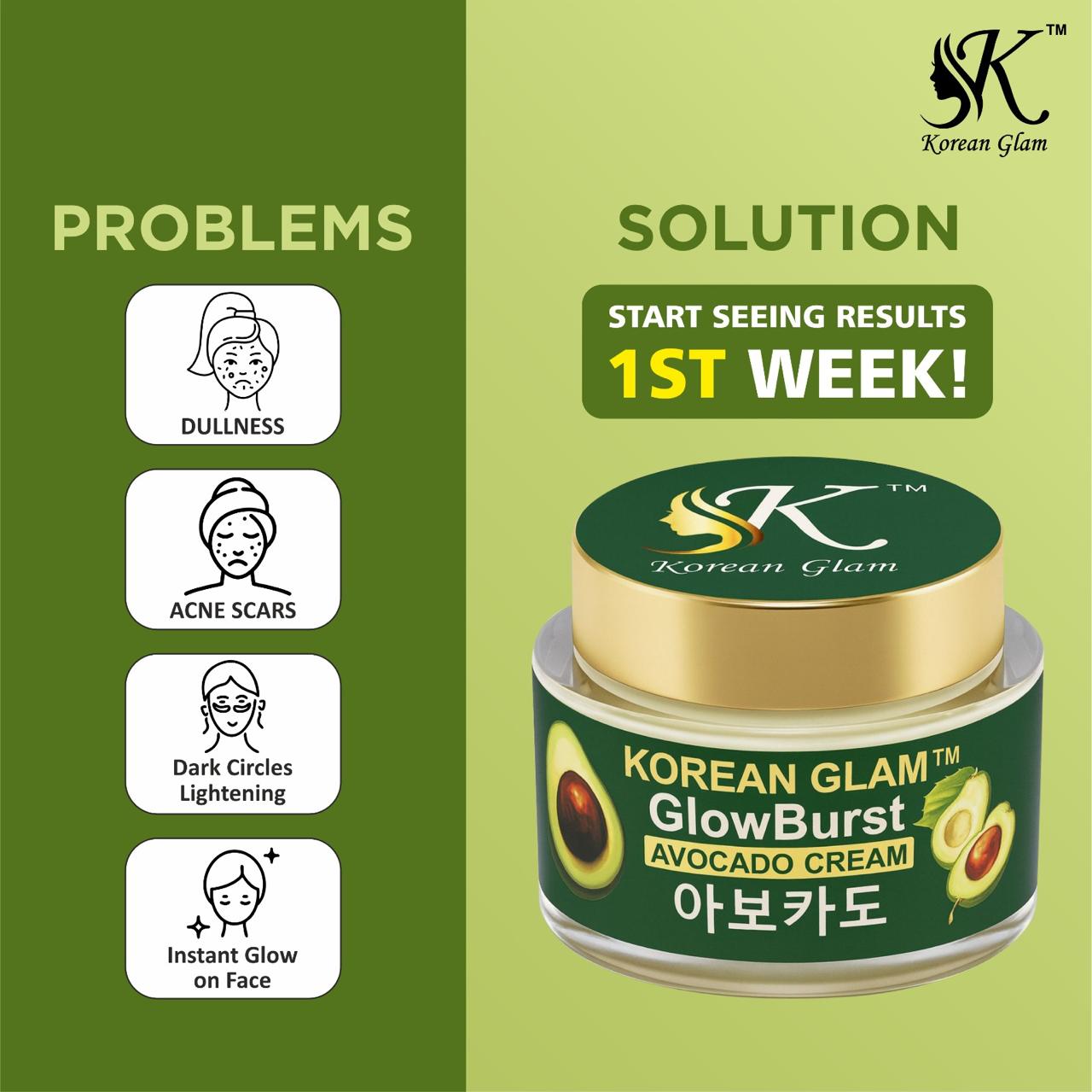 Avocado Korean Skin Brightening and Whitening Cream