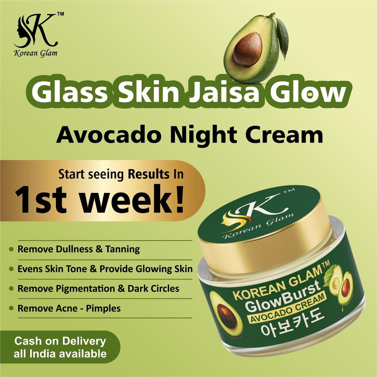 Avocado Korean Skin Brightening and Whitening Cream