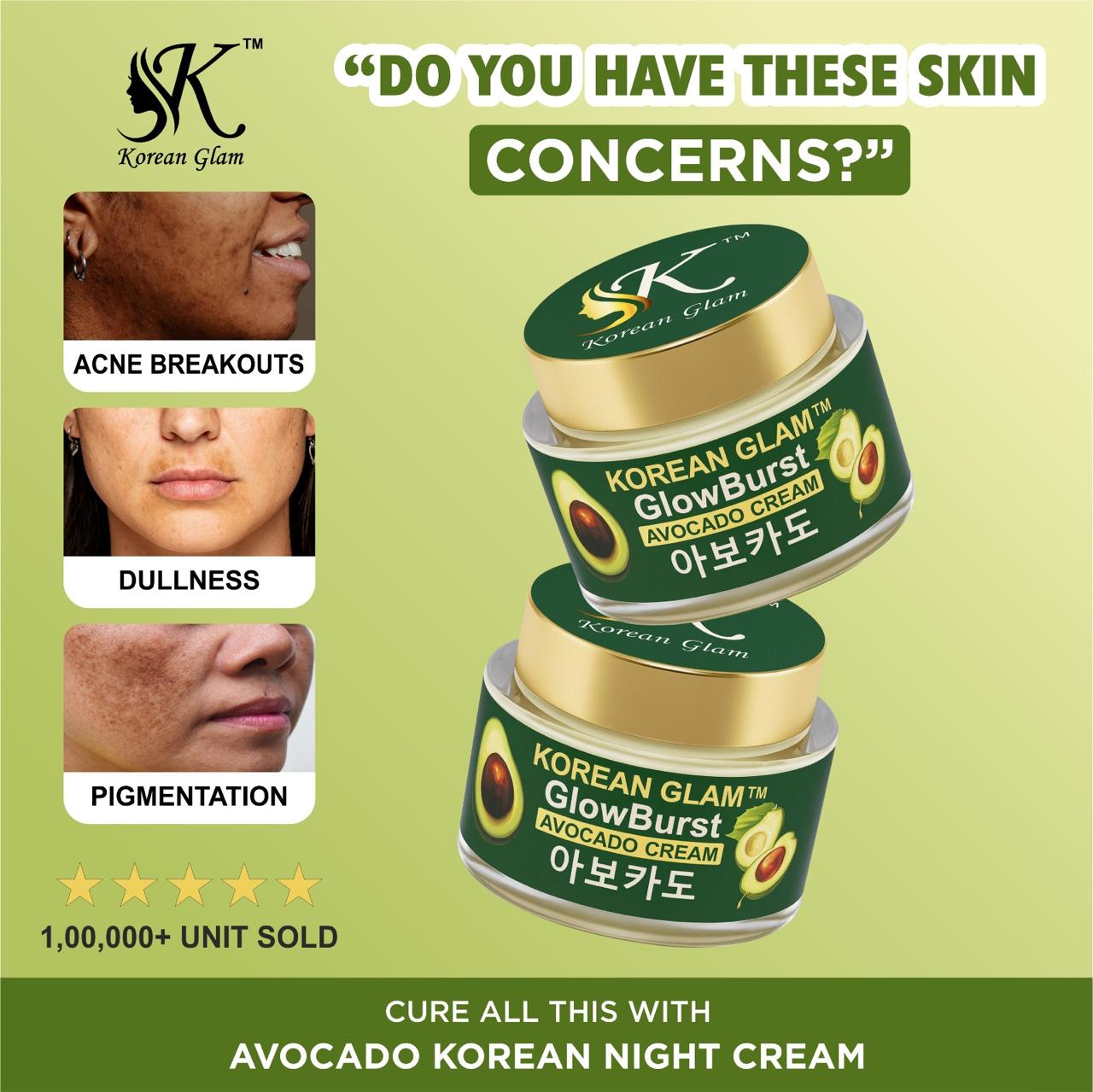 Avocado Korean Skin Brightening and Whitening Cream