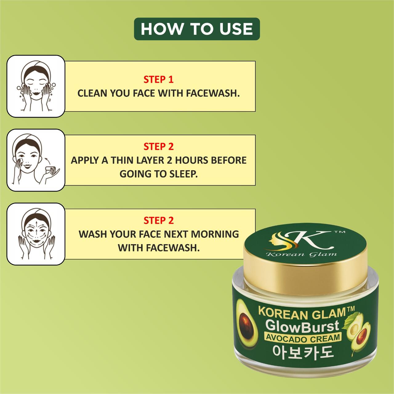 Avocado Korean Skin Brightening and Whitening Cream